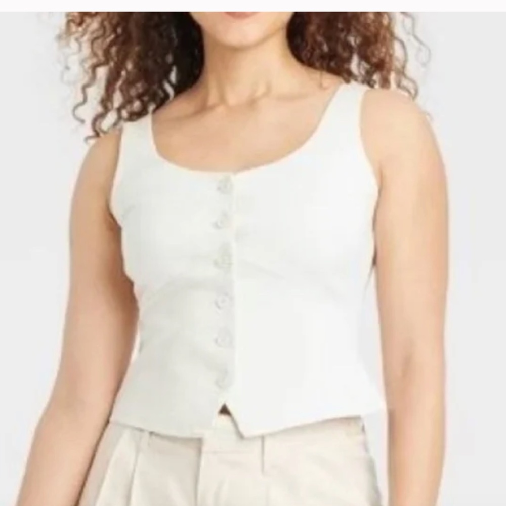 A New Day Button Down Front Tank Vest